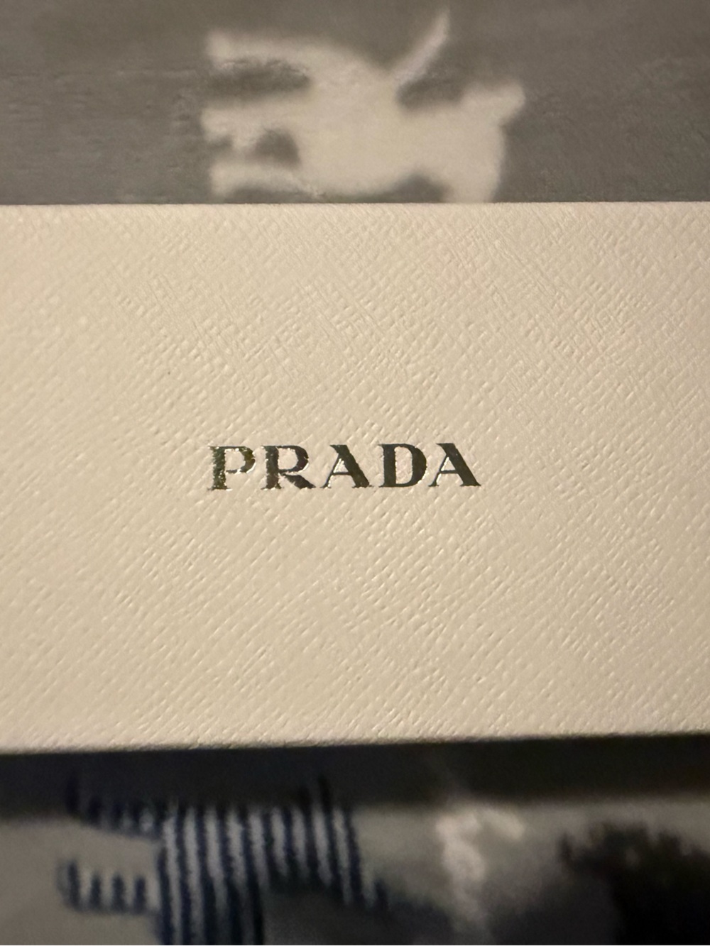 Prada White Sunglasses Case with Silver Logo and two Prada shopping bags